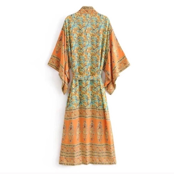 SOLD OUT Golden Fields Bohemian Kimono Wrap Robe - Picture 5 of 8